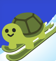 Cover art of a turtle skiing in the snow