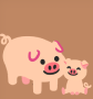 Cover art of a mother and baby pig on an adventure