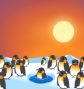 Cover art of penguins adventuring in the Arctic ice